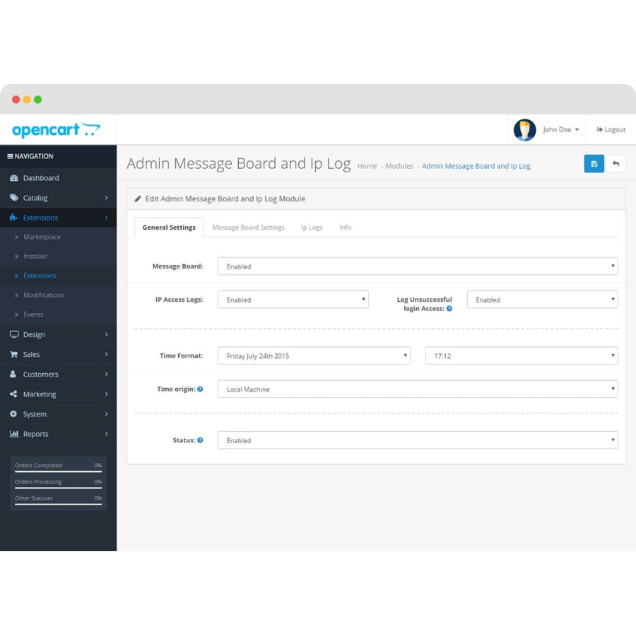 Модуль Admin Message Board and Ip Log