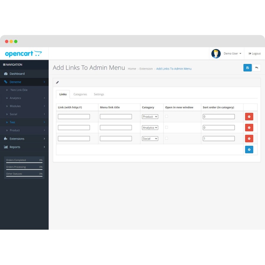 Модуль Add Links To Admin Menu